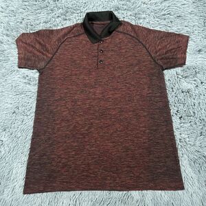 Lululemon Shirt Large Red Black Metal Vent Tech Polo Four Way Training Mens